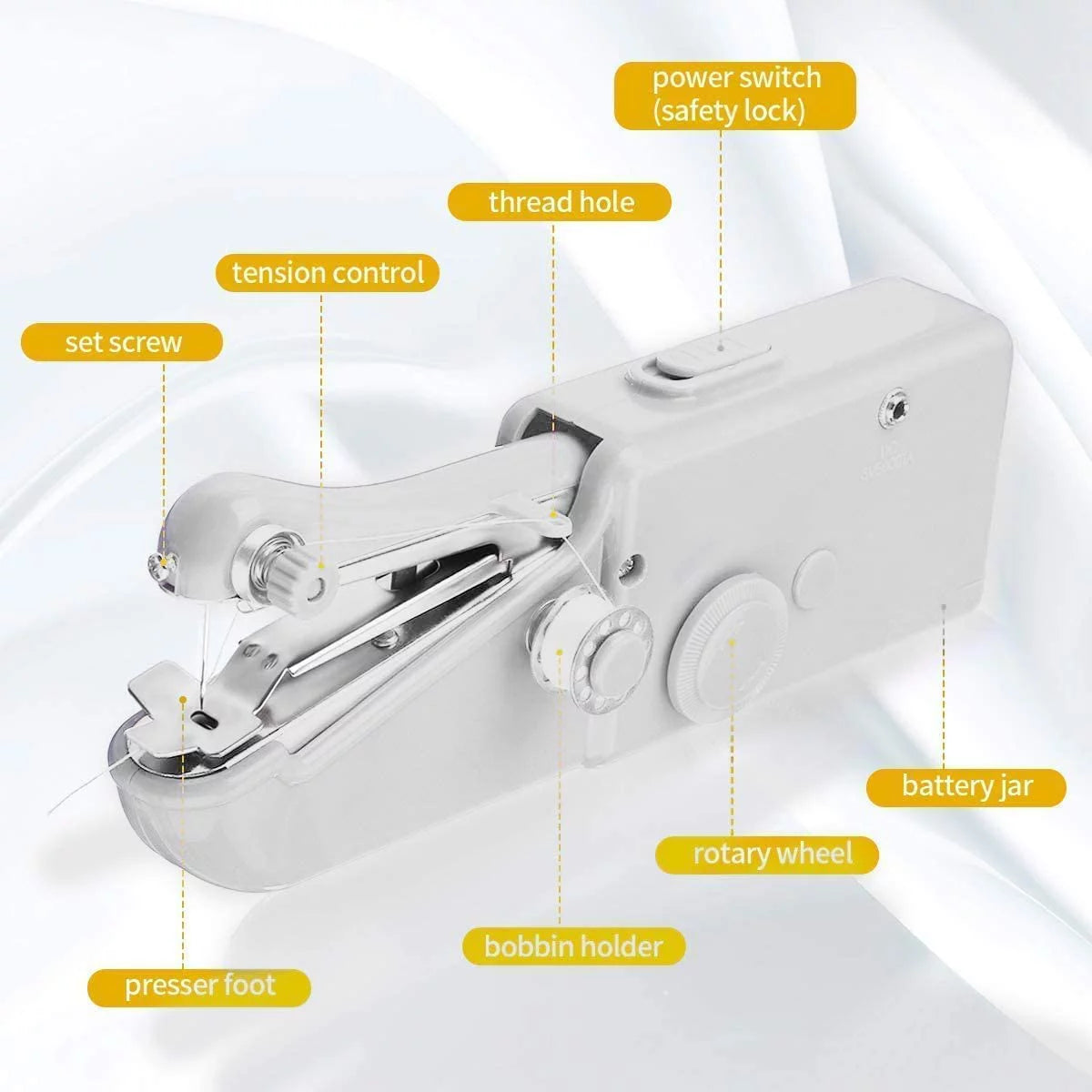 Mini Portable Sewing Machine, Hand Cordless Sewing Tool Handheld Sewing Machine