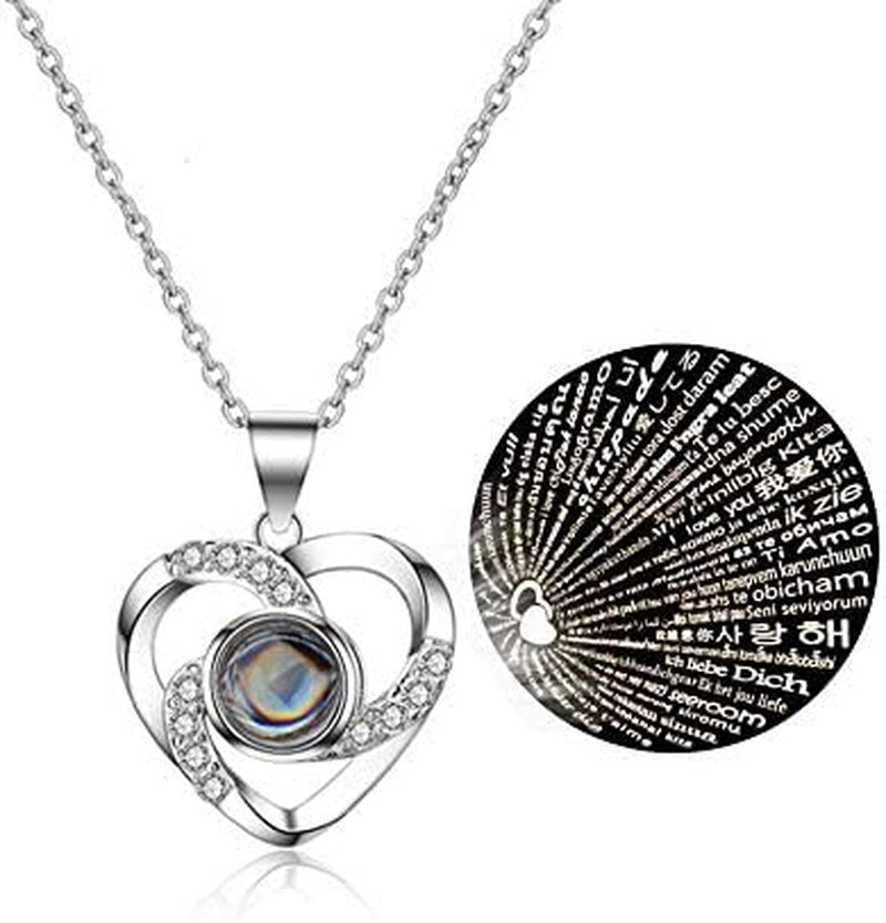 Ocosy Mothers Day Flower Gifts for Her, Preserved Real Flower Rose with Silver-Tone Heart Necklace I Love You in 100 Languages Gift Set, Enchanted Flower Rose Gifts, Blue