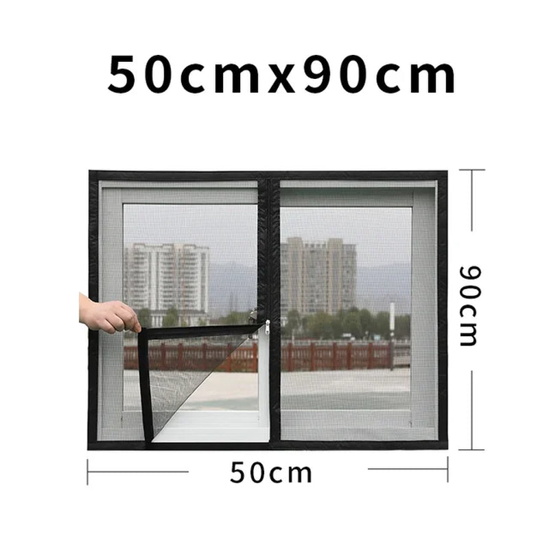 Magnetic Mesh Window Screen - DIY Installation, Quality Mesh for Anti-Bug and Mosquito Protection