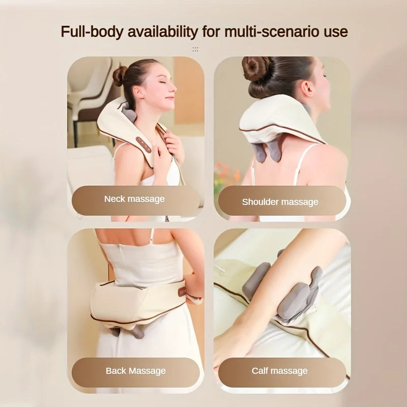 Shoulder and Neck Massager Professional Edition - Relieves Pain through Realistic Humanoid Massage, Rechargeable with Long-Las