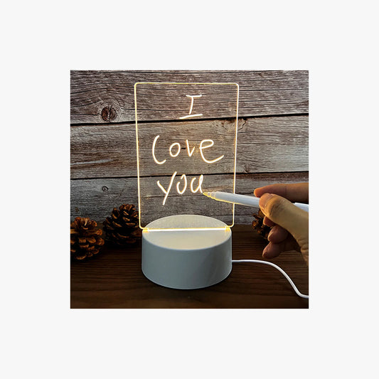 LED Night Light with Erasable Acrylic Message Board