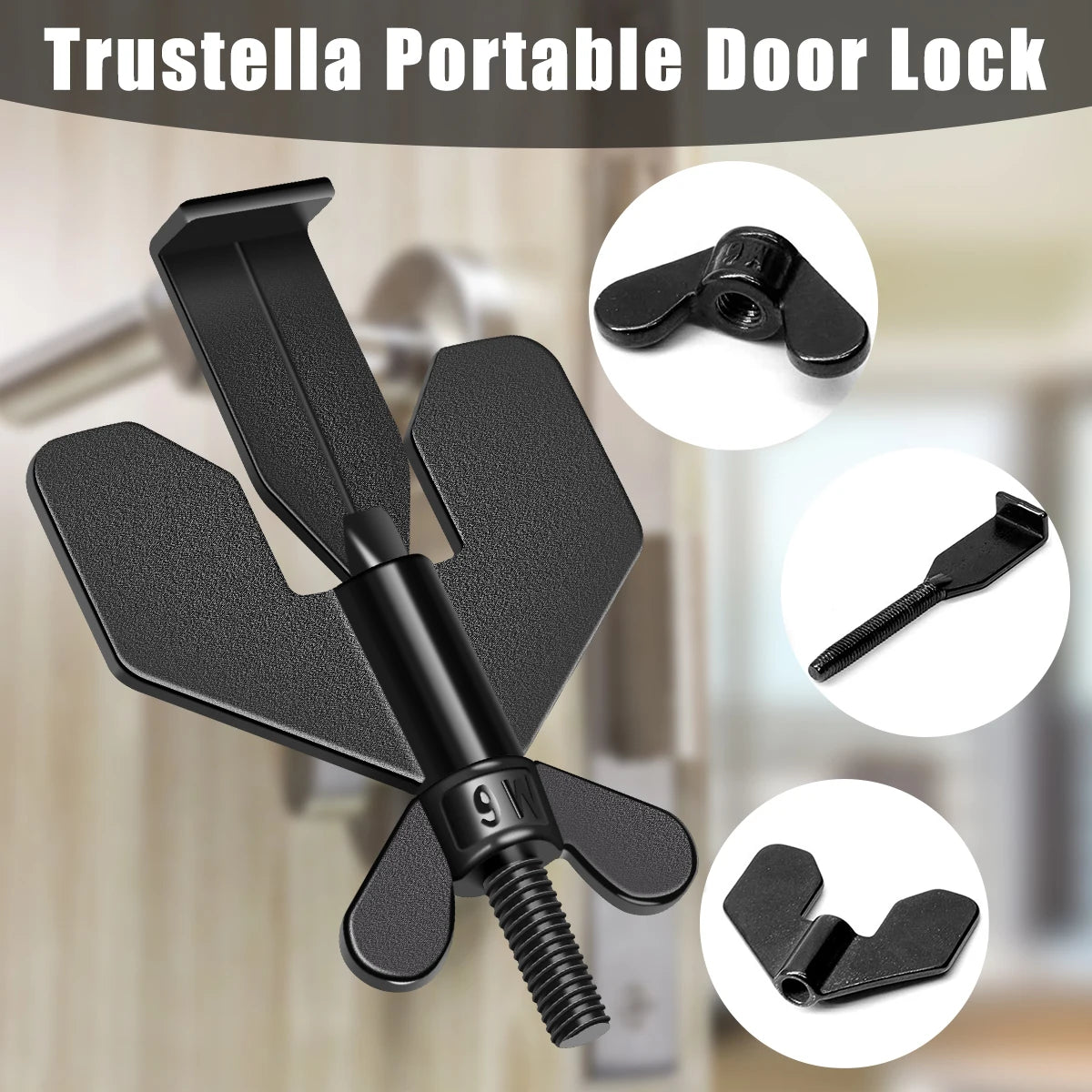 Portable Stainless Steel Door Lock – Extra Security for Home & Travel