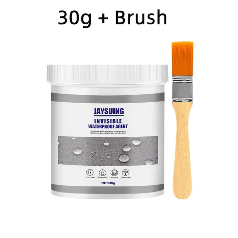 Invisible Waterproof Glue with Brush - 30/100/300G Waterproof Sealant for Wall, Tile, Window, and Bathroom