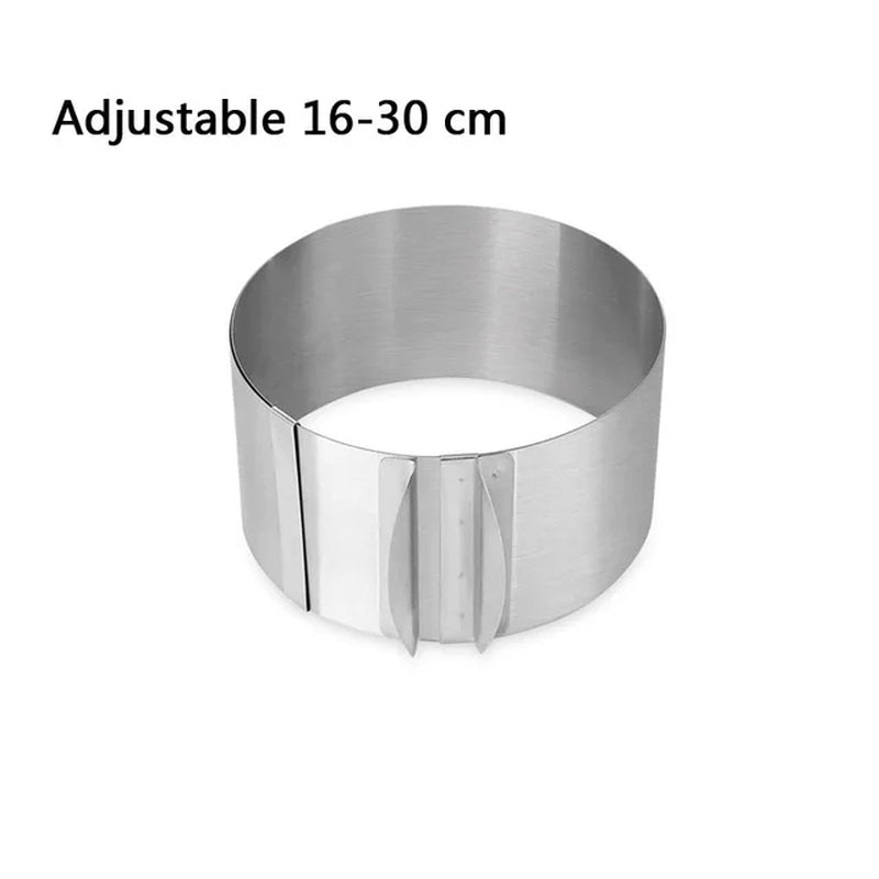 Adjustable Stainless Steel Cake Mold | Round & Heart Shapes | Cake Decorating & Baking Tools