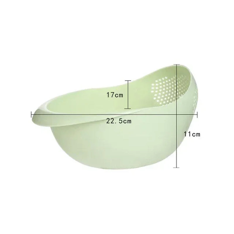 Plastic Drain Basket with Handles, Rice and Vegetable Strainer 