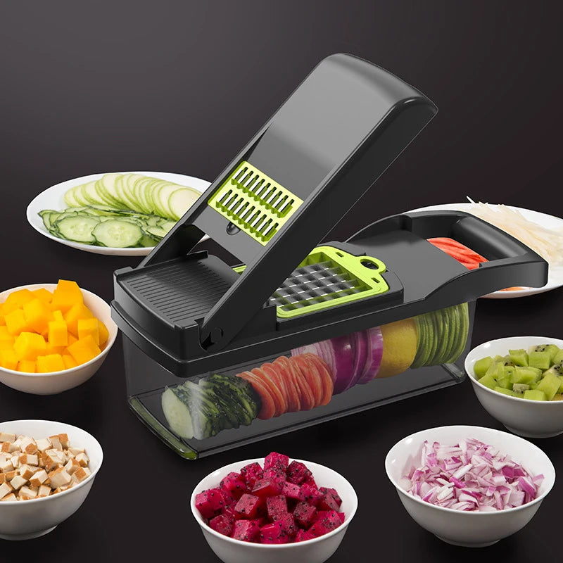 Pro 13 in 1 Vegetable Chopper, Onion Chopper,Kitchen Vegetable Slicer Dicer Cutter, with Container