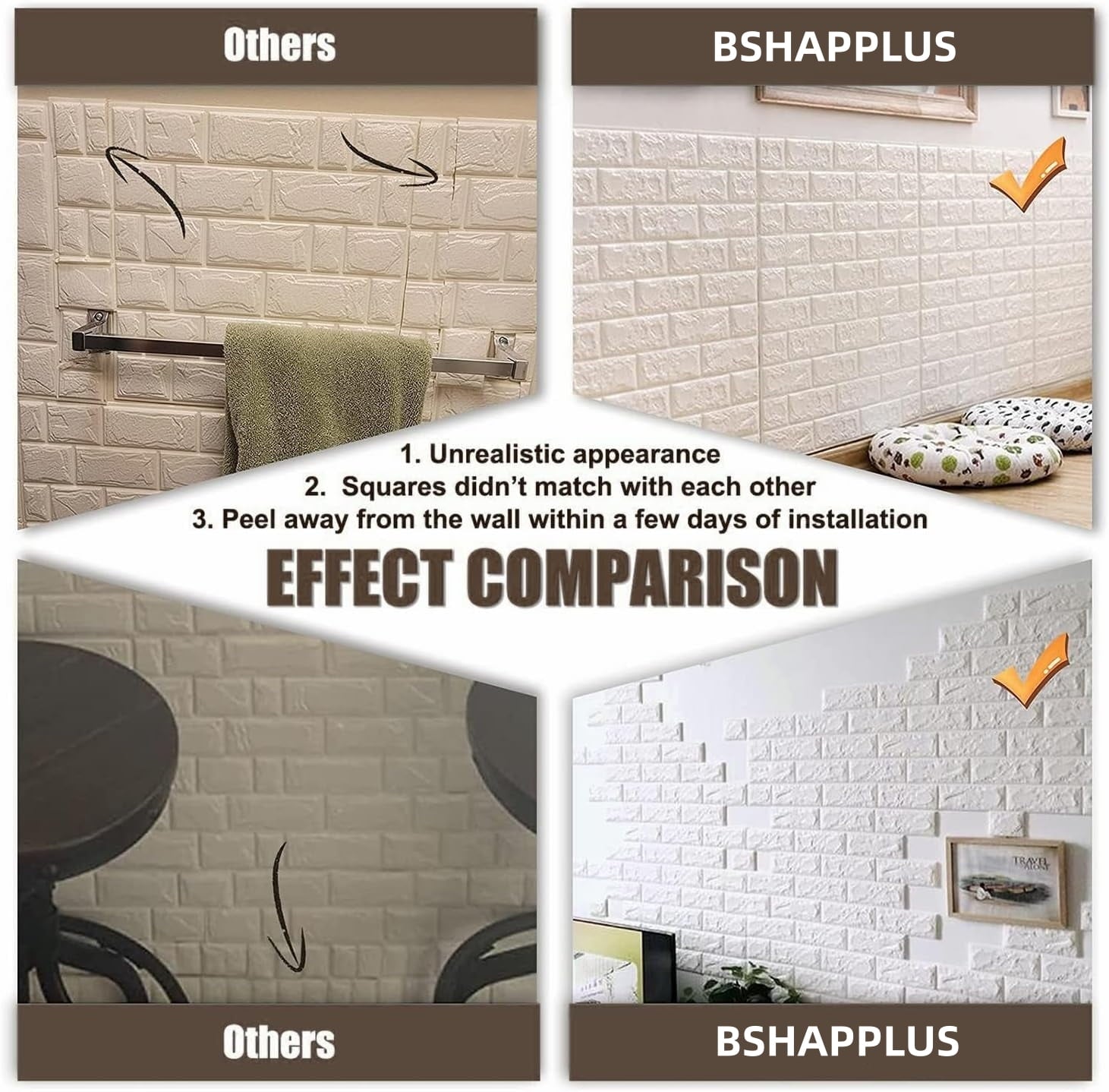 5PCS 30"X28" 3D Brick Wall Panels - Self-Adhesive Foam Wall Tiles for Stylish Home Decor