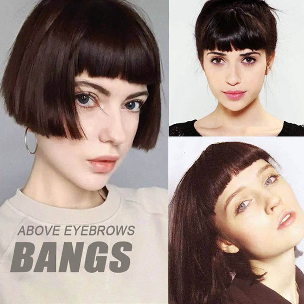 Above Eyebwors Bangs Human Hair Bangs Non-Remy Hair Clip in Hair Extensions Brazilian Human Hair Wigs Hair Pieces Hair Bangs