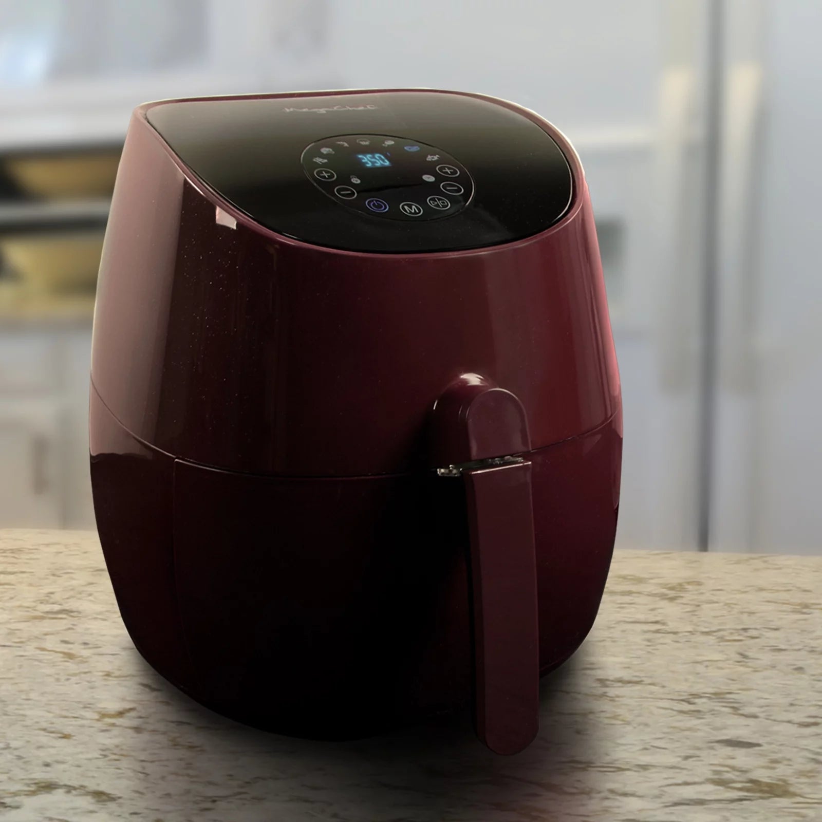 3.5 Quart Airfryer and Multicooker with 7 Pre-Programmed Settings in Burgundy