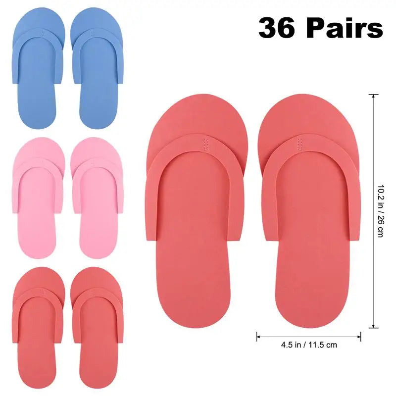 12/36 Pairs Disposable Foam Open Toe Foam Foam Salon Slipper Shoes Pedicure Foam Pedicure Slippper for Salon Girls Pedicure