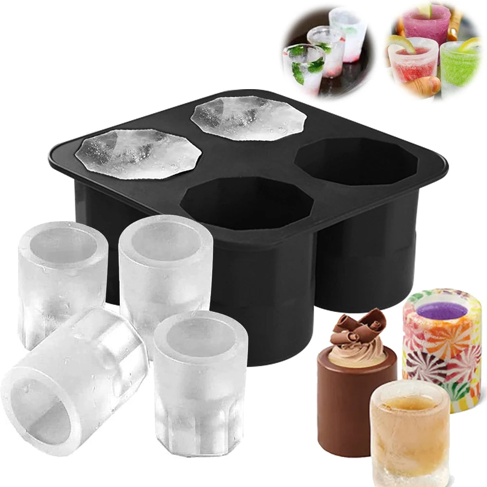 Ice Cup Cube Tray Mold Shot Glasses