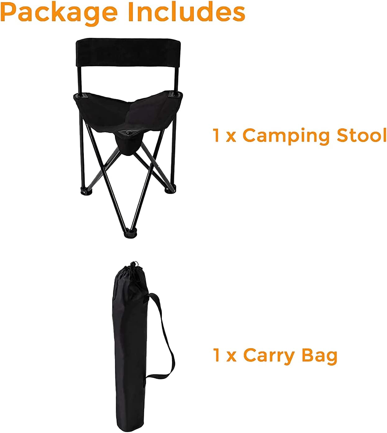 Travel Chair Ultimate Slacker 2.0 - Small Folding Tripod Chair with Backrest for Outdoor Adventures