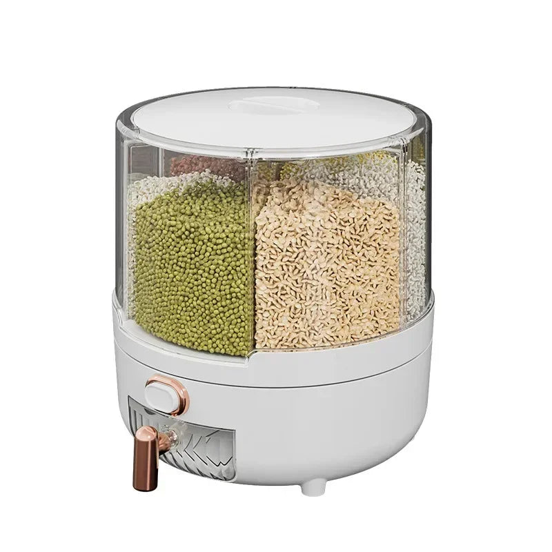 360° Large Household Rice Bucket Grain Storage Box