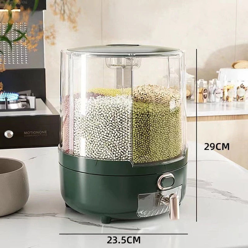 360° Large Household Rice Bucket Grain Storage Box