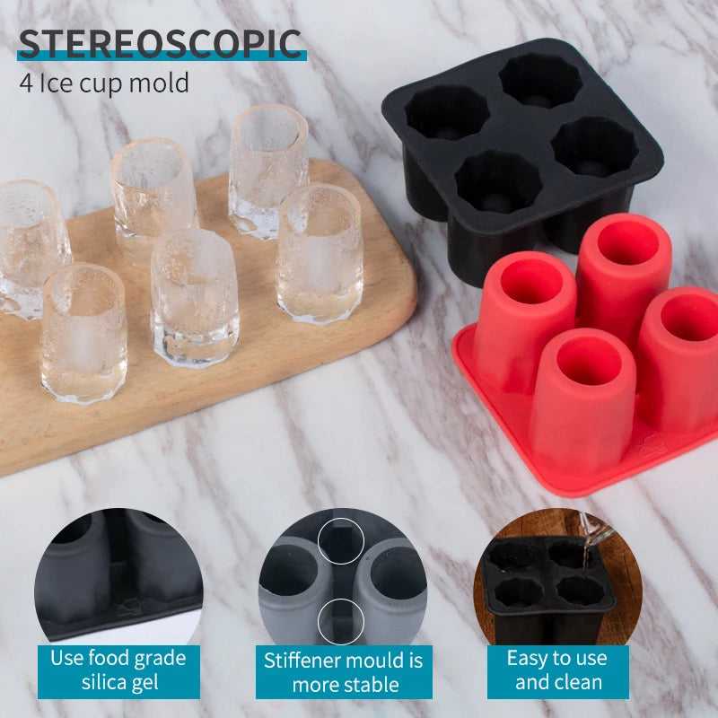 Ice Cup Cube Tray Mold Shot Glasses