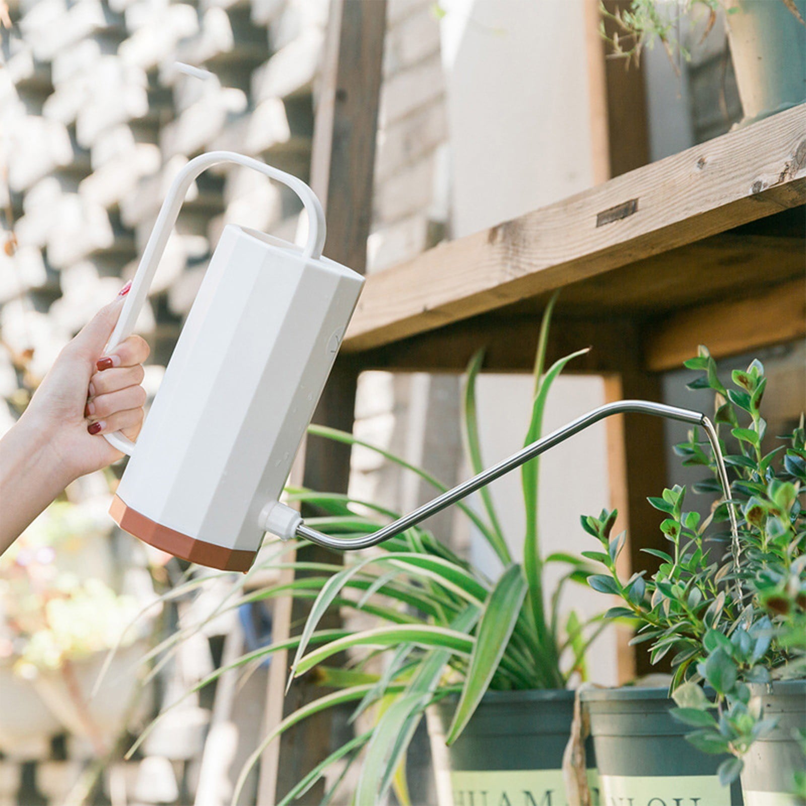 Plastic Watering Can with Long Spout (1.2L/40 Oz) for Garden Flowers