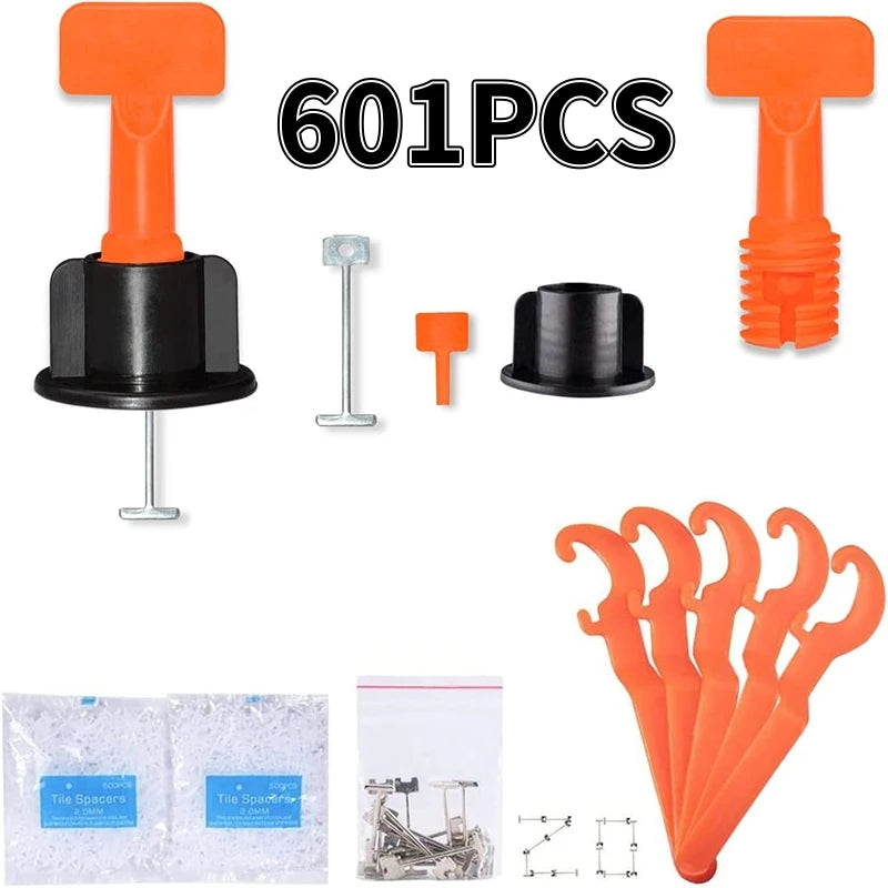 601PCS Reusable Tile Leveling System Set with 500 Spacers