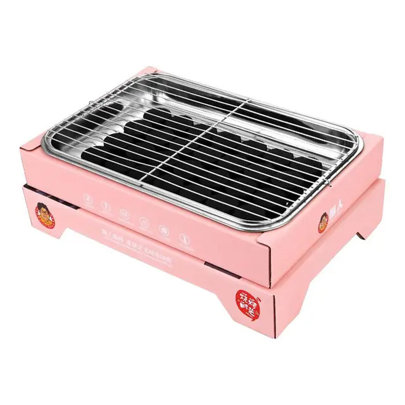 Portable Disposable Charcoal Grill - Compact BBQ for Camping and Outdoor Adventures