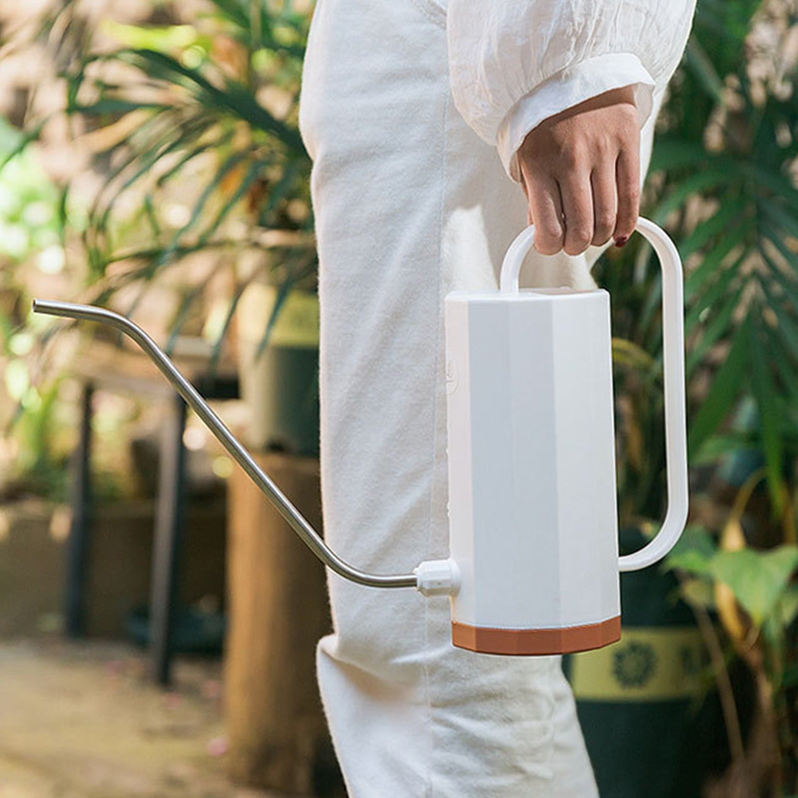 Plastic Watering Can with Long Spout (1.2L/40 Oz) for Garden Flowers