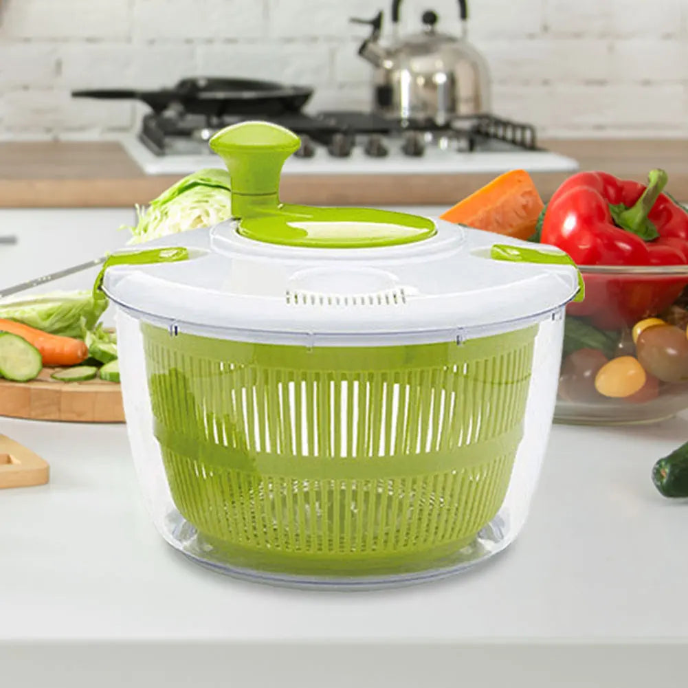 Salad Spinner & Vegetable Dryer | BPA-Free Fruit Washer with Secure Lid and Rotary Handle