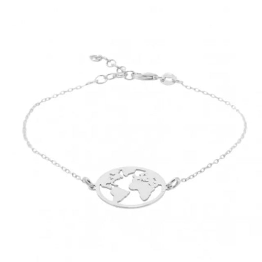 New Fashion World Map Bracelets & Bangles Link Chain Jewelry Golden Silver Color Women Charm Bracelet for Friend Wholesale