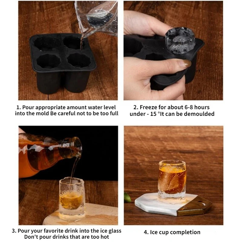 Ice Cup Cube Tray Mold Shot Glasses