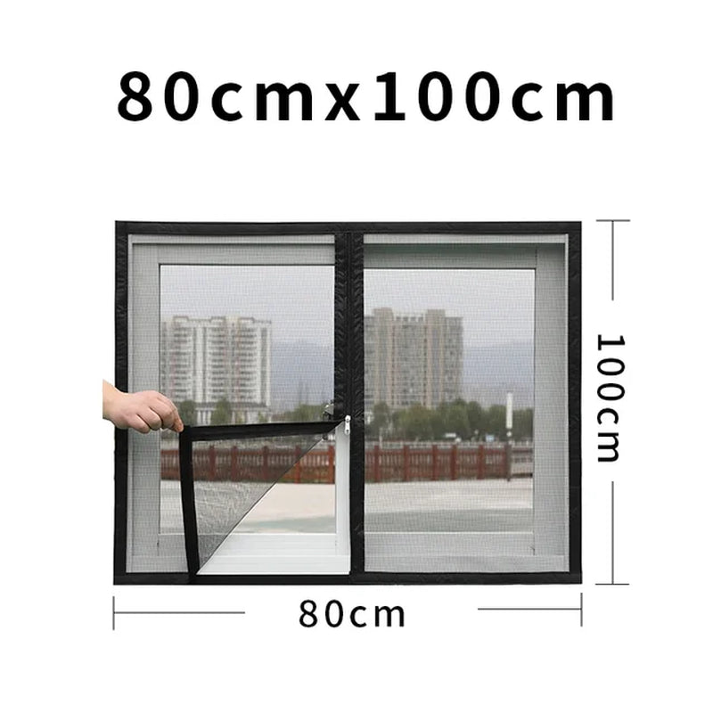 Magnetic Mesh Window Screen - DIY Installation, Quality Mesh for Anti-Bug and Mosquito Protection