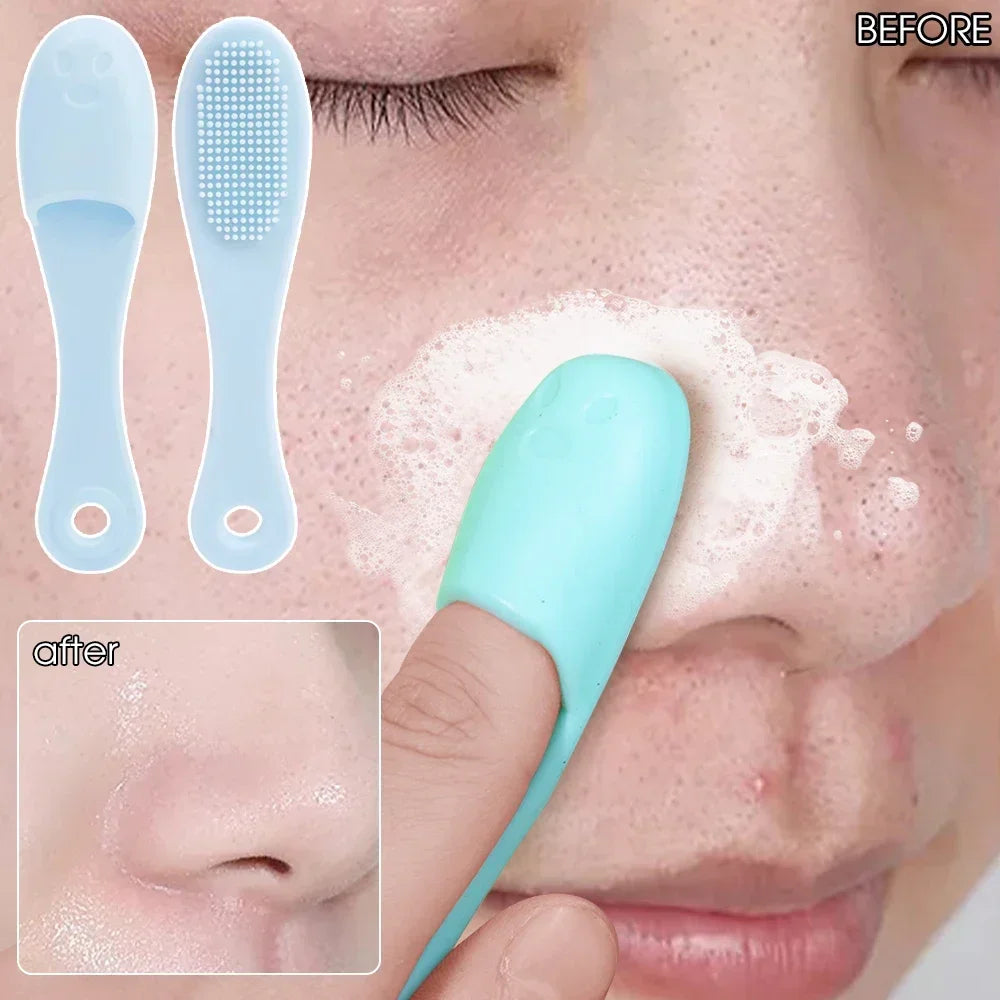 Silicone Nose Brush - Double-Sided Facial Pore Cleaner & Blackhead Remover