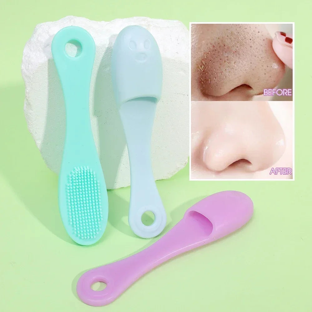 Silicone Nose Brush - Double-Sided Facial Pore Cleaner & Blackhead Remover