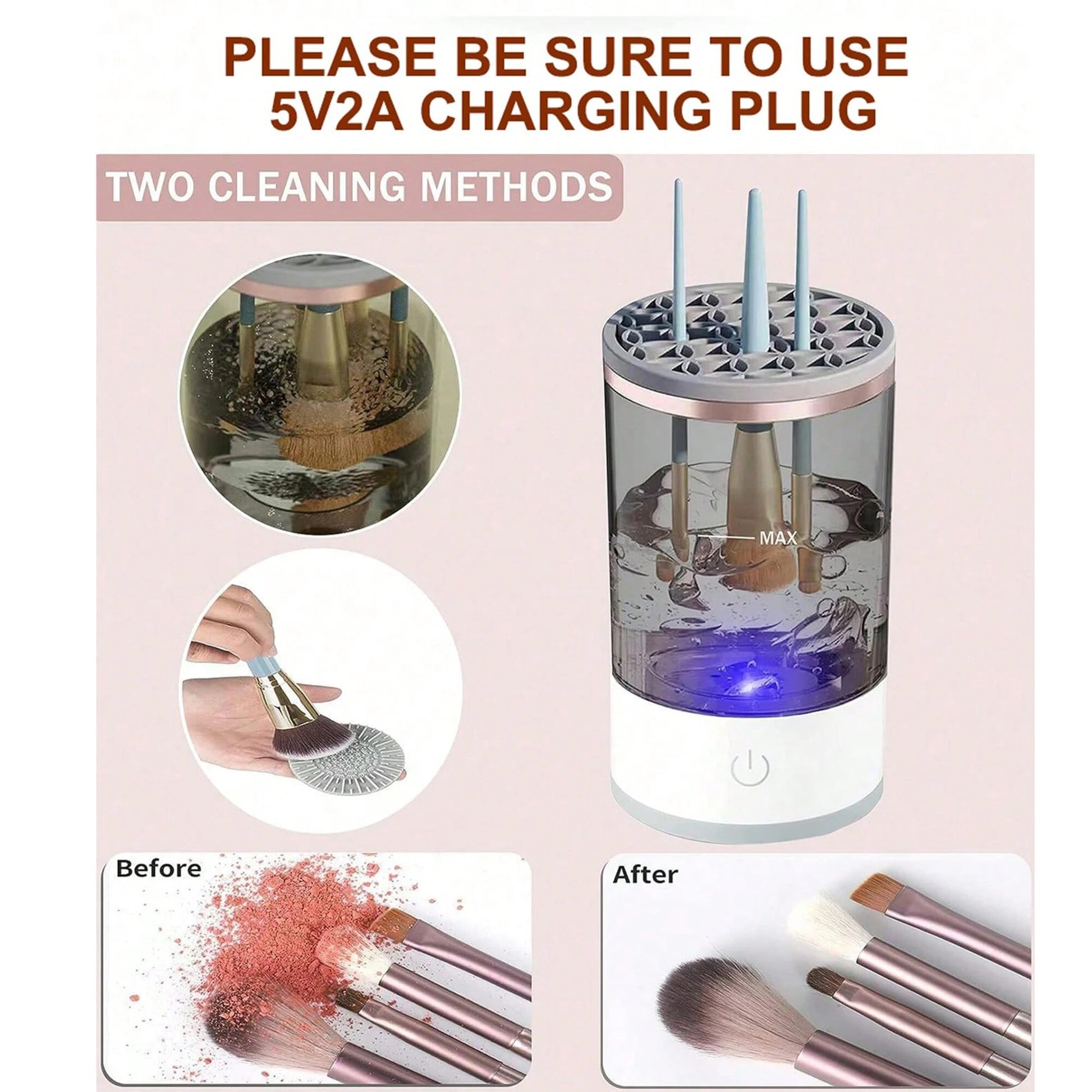 Automatic Electric Makeup Brush Cleaner with USB Makeup Brush Cleaning Tools Automatically Cleaning Makeup Brushes