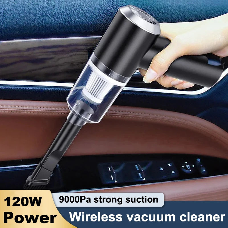 Portable, Mini Vacuum Cleaner for Home & Car with Built-In Battery,  9000Pa 120W