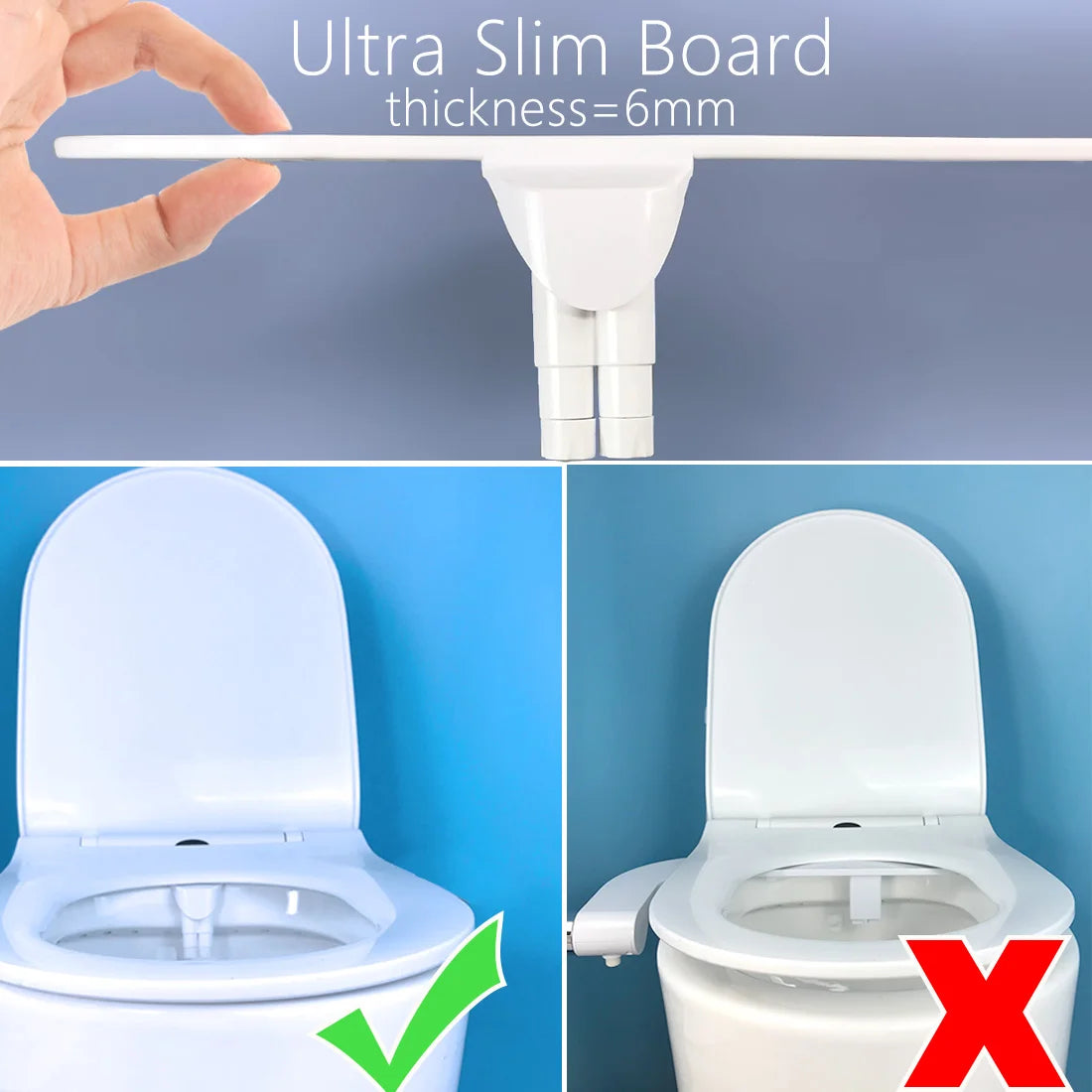 Bidet Toilet Seat Attachment with Self-Cleaning Nozzle - Japanese Non-Electric Bidet for Feminine and Rear Wash