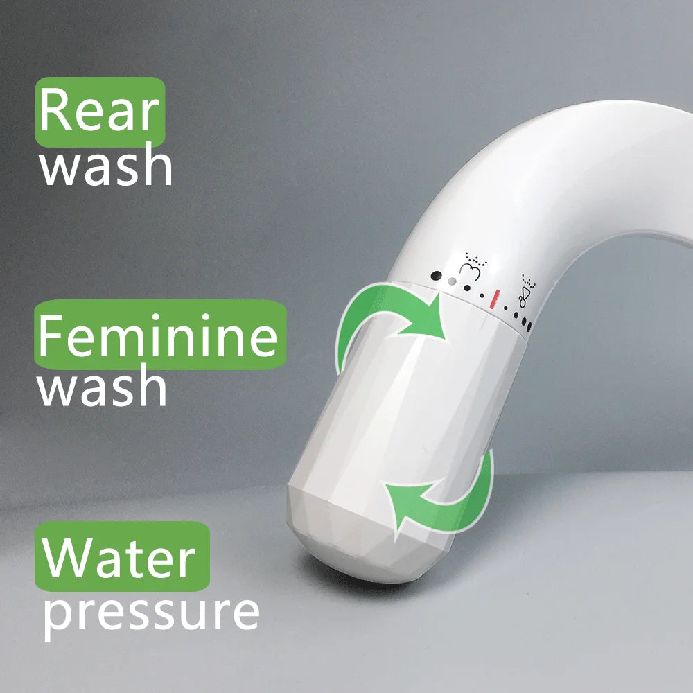 Bidet Toilet Seat Attachment with Self-Cleaning Nozzle - Japanese Non-Electric Bidet for Feminine and Rear Wash