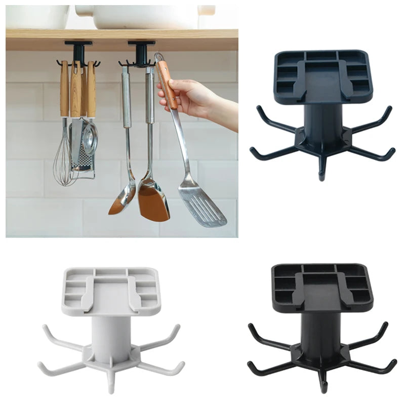 Kitchen Hook Organizer Bathroom Hanger Wall Dish Drying Rack Holder for Lid Cooking Accessories Cupboard Storage Cabinet Shelf