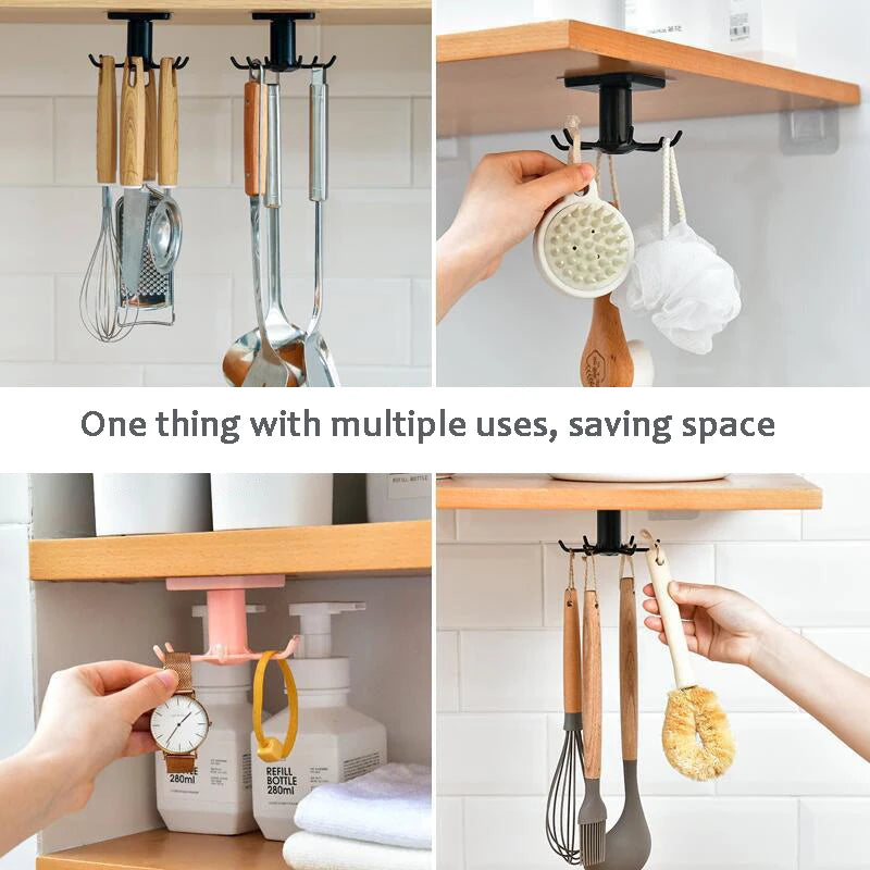 Kitchen Hook Organizer Bathroom Hanger Wall Dish Drying Rack Holder for Lid Cooking Accessories Cupboard Storage Cabinet Shelf