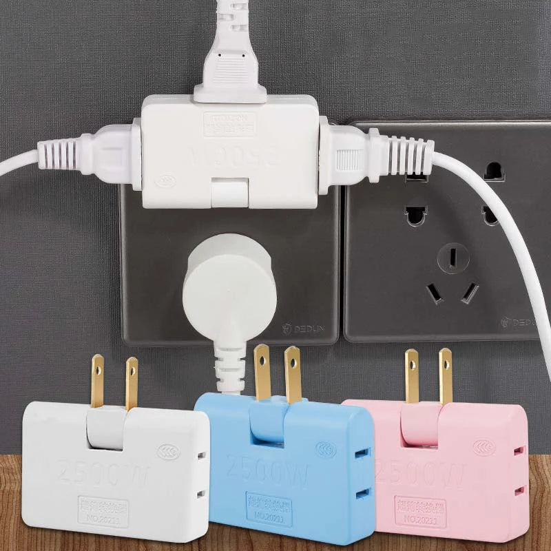 One in Three 180 Degree Rotatable Socket Converter Extension Plug Multi Plug Slim Wireless Outlet Adapter Light Convenient