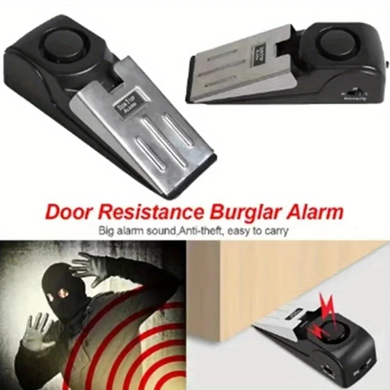 Portable Door Lock & Door Stop Alarm with 120Db Siren, Door Stop for for Traveling Hotel Home Apartment, Security Warning Alarm