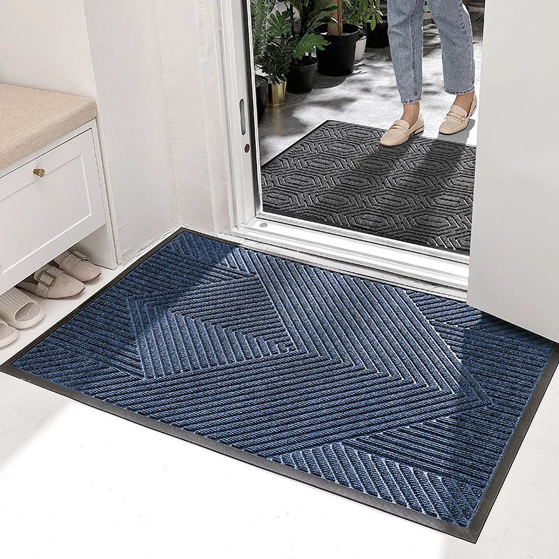 Durable Rubber Non-Slip Door Mat with Fiber Yarn - 45x75cm