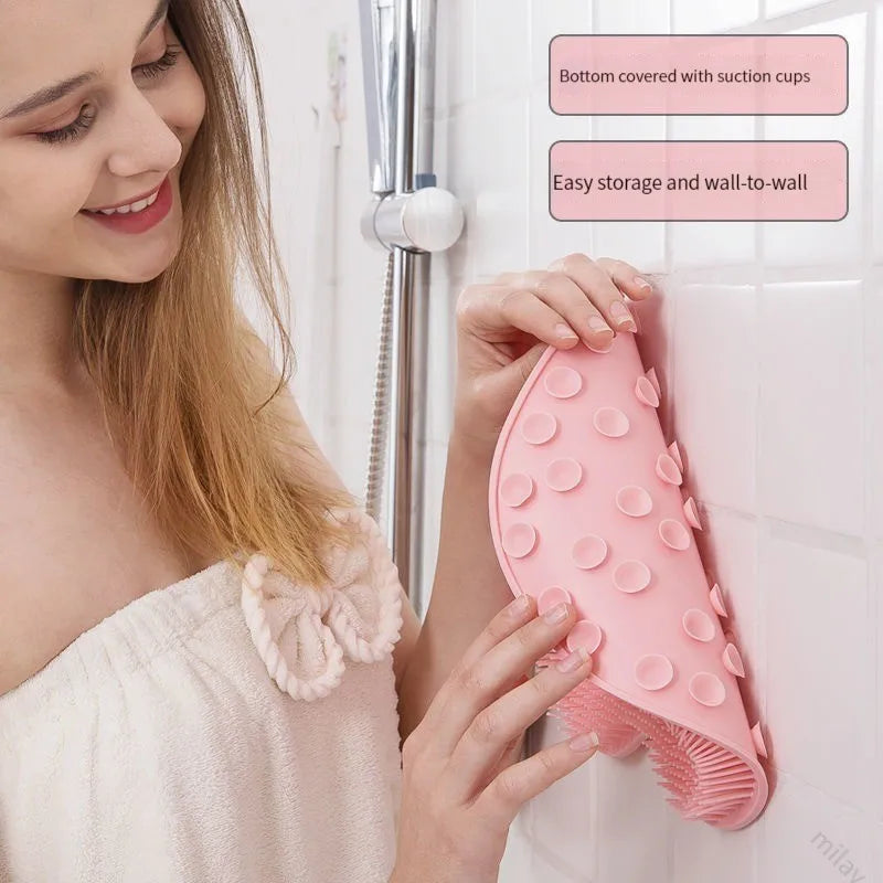 Back Scrubber Exfoliating Shower Massage Scraper Bathroom Non-Slip Bath Mat