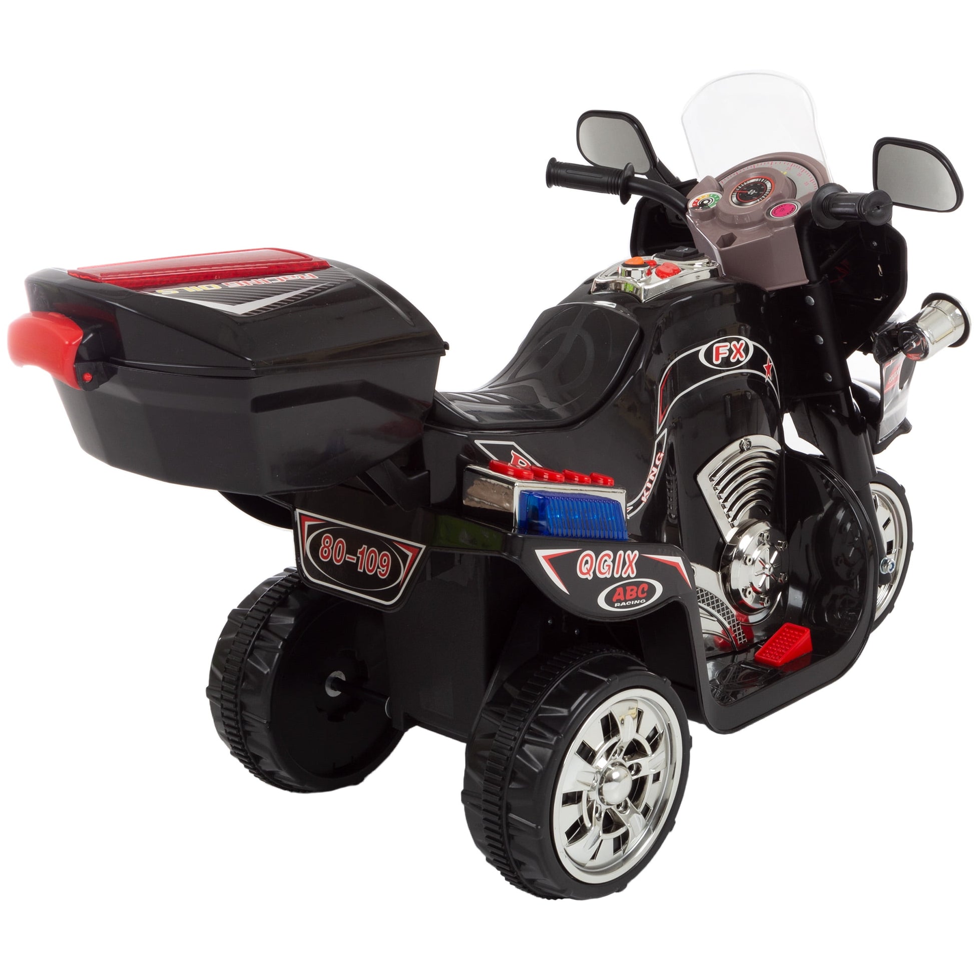 Ride on Toy, 3 Wheel Motorcycle Trike for Kids by Hey! Play! ? Battery Powered Ride on Toys for Boys and Girls, 2 - 5 Year Old - Black FX