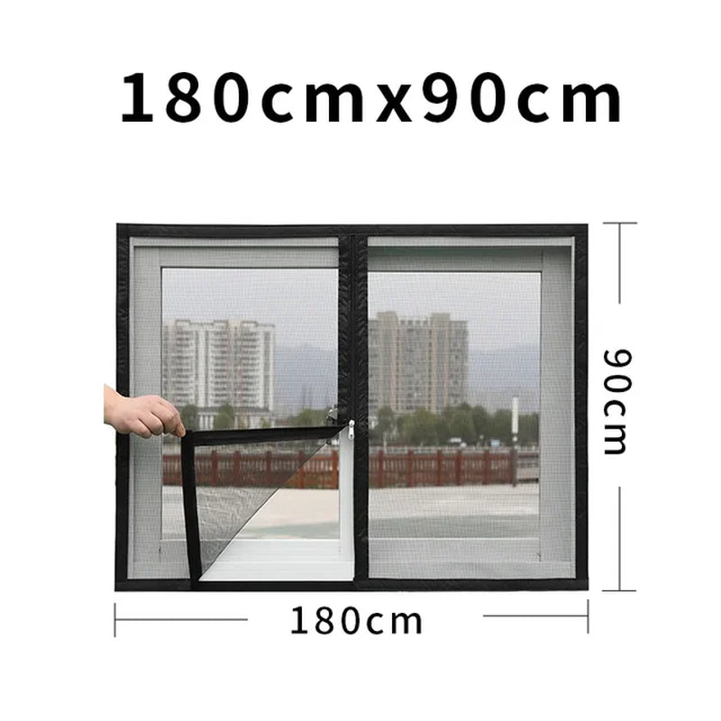 Magnetic Mesh Window Screen - DIY Installation, Quality Mesh for Anti-Bug and Mosquito Protection