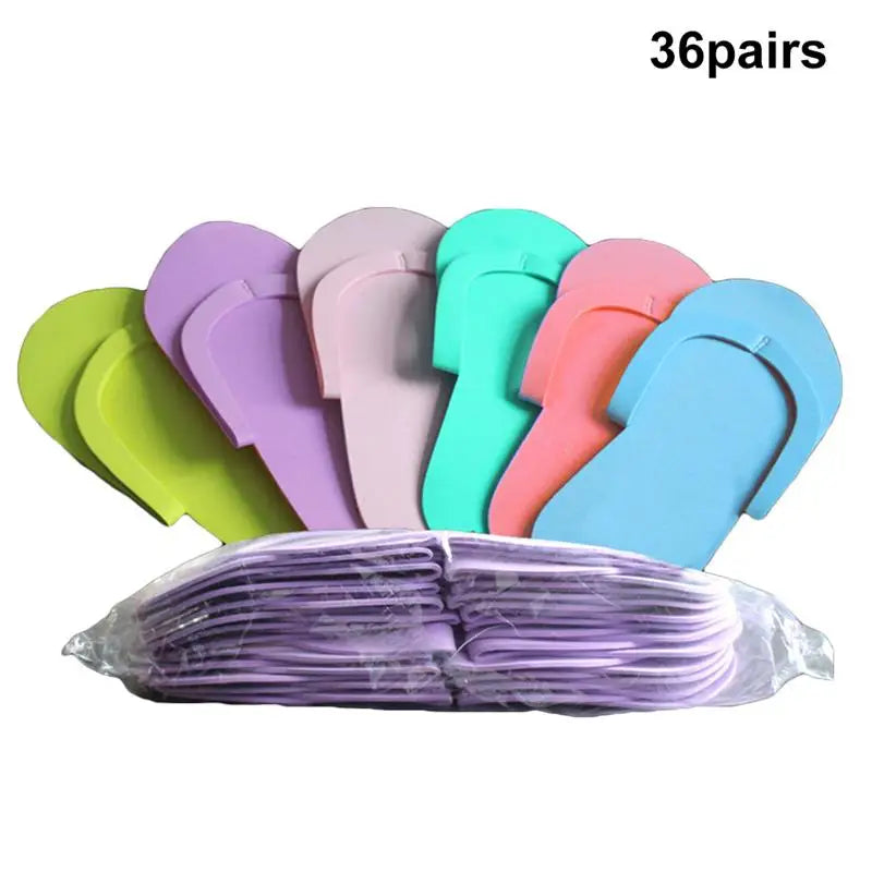 12/36 Pairs Disposable Foam Open Toe Foam Foam Salon Slipper Shoes Pedicure Foam Pedicure Slippper for Salon Girls Pedicure