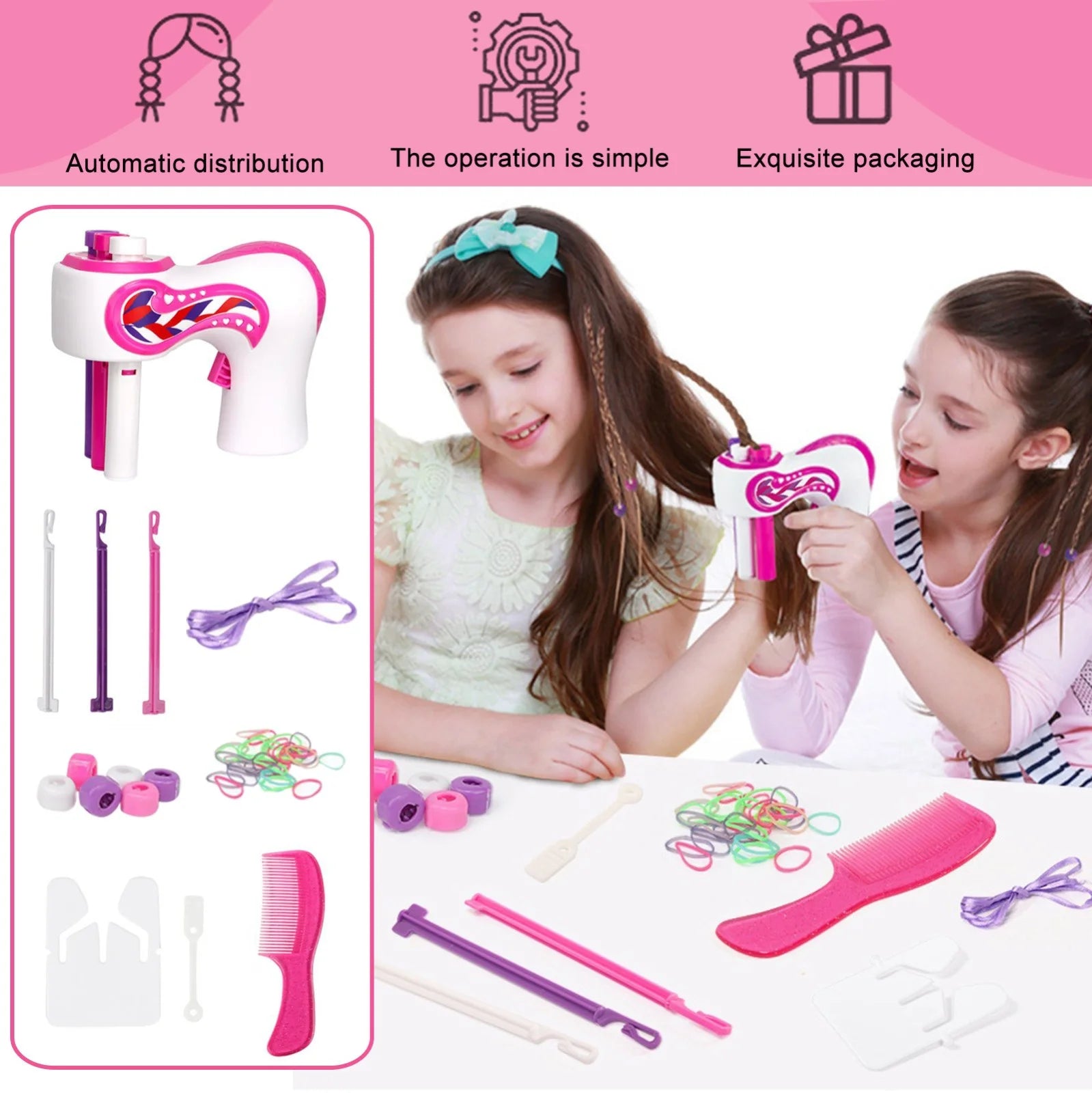 Instant Braid Maker, Hair Twisting Tool, Electric Rollers Hair Braider Hair，