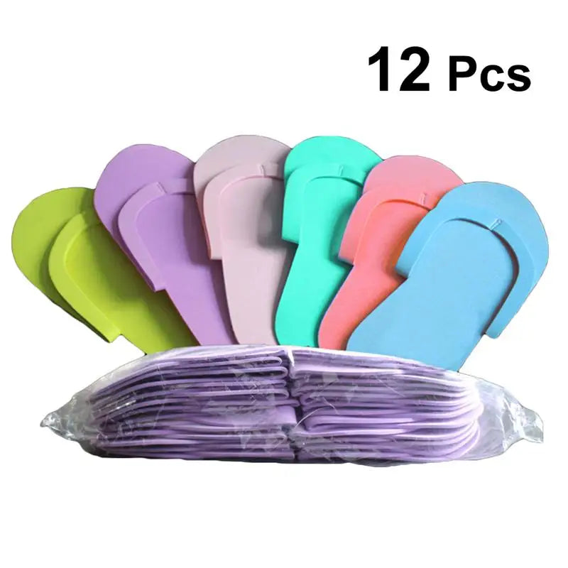 12/36 Pairs Disposable Foam Open Toe Foam Foam Salon Slipper Shoes Pedicure Foam Pedicure Slippper for Salon Girls Pedicure