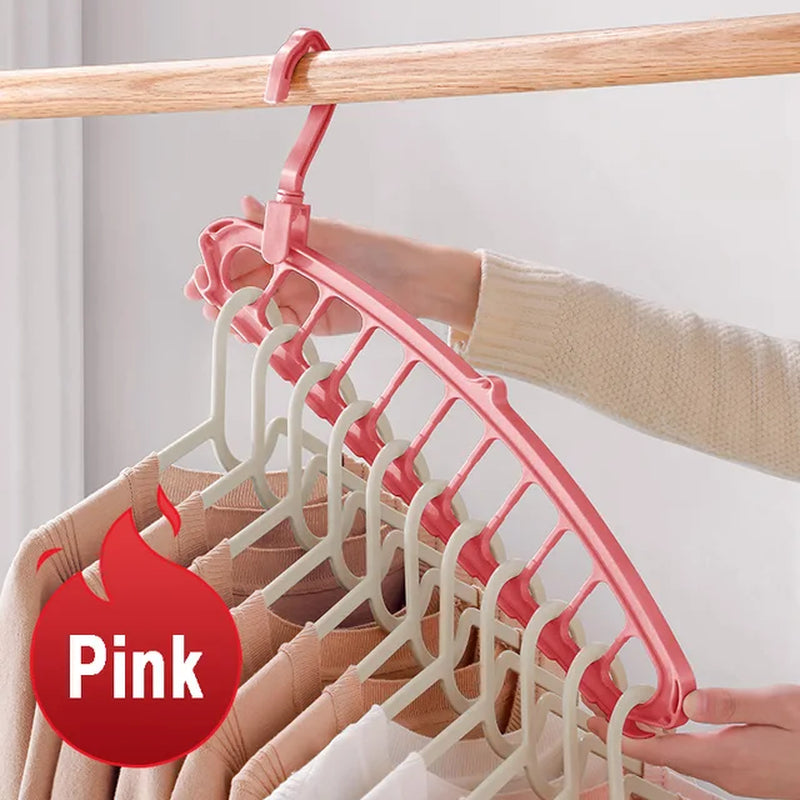 Space-Saving Multi-Port Clothes Hanger Closet Organizer – Plastic Scarf Storage Hanger