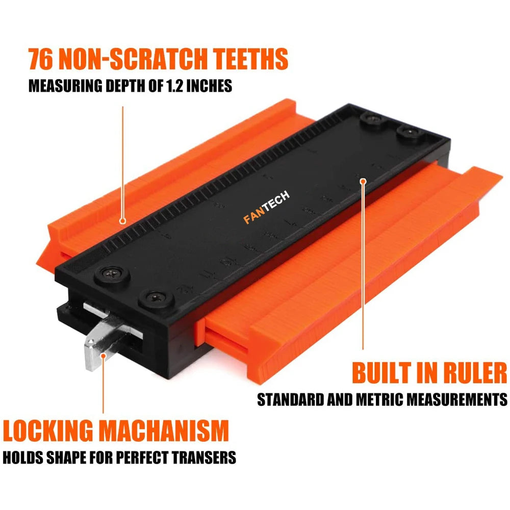 Contour Gauge Shaping Tool - Precise Wood Measure Ruler for Irregular Shapes