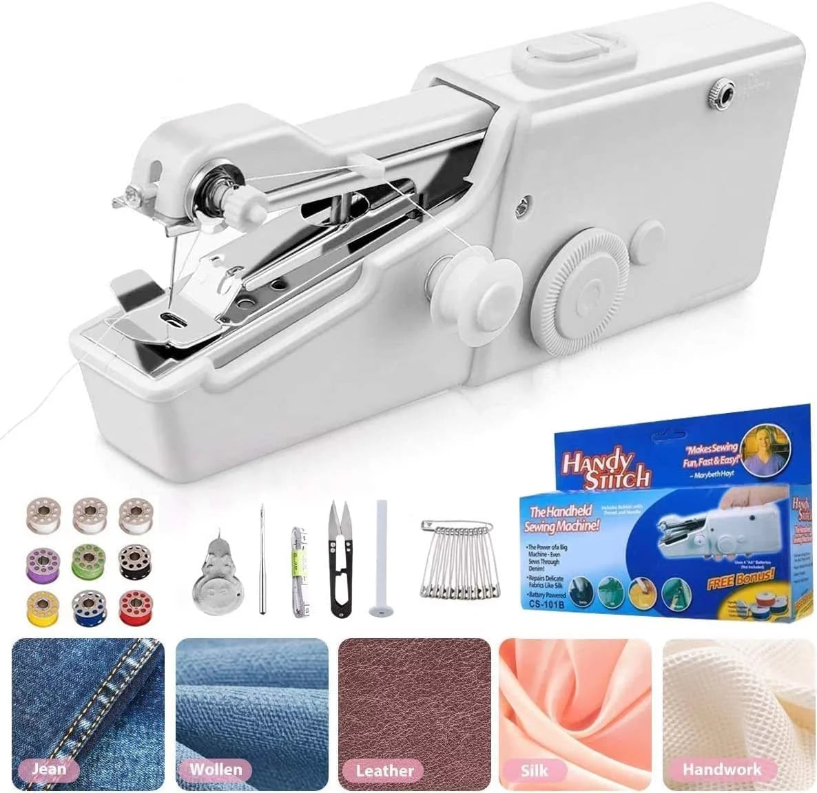 Mini Portable Sewing Machine, Hand Cordless Sewing Tool Handheld Sewing Machine