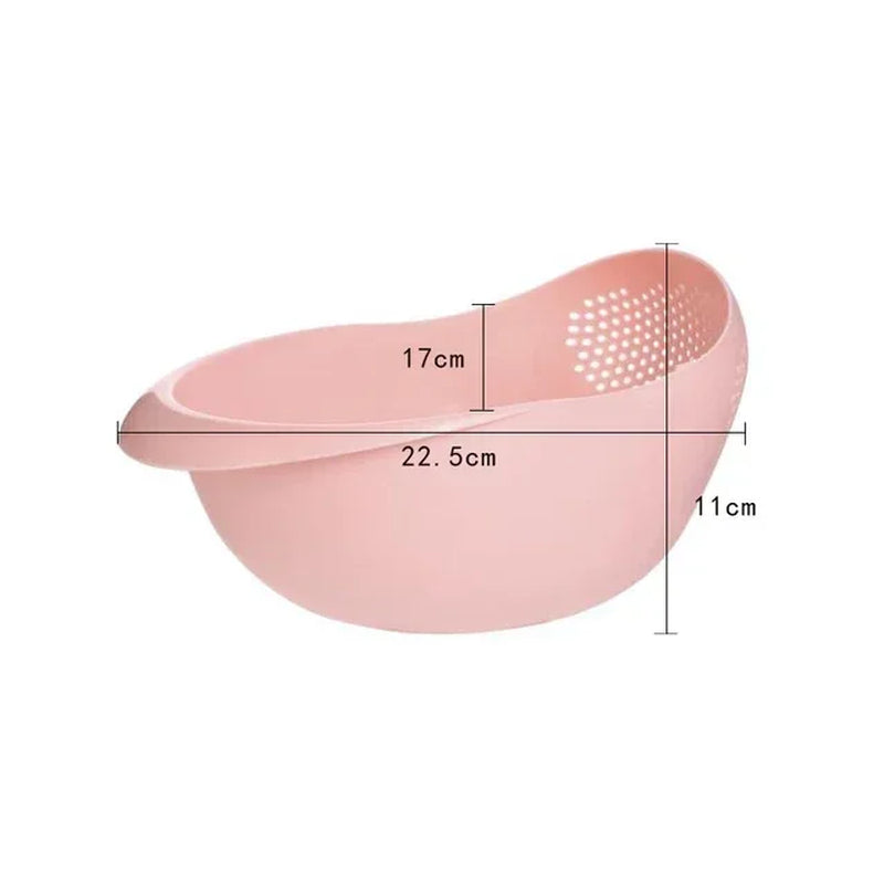 Plastic Drain Basket with Handles, Rice and Vegetable Strainer 