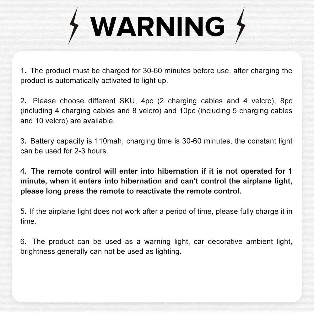 RGB Led Aircraft Strobe Lights Motorcycle Lights LED Flash Position Wireless Light Aircraft Airplane Helicopter Warning Lights