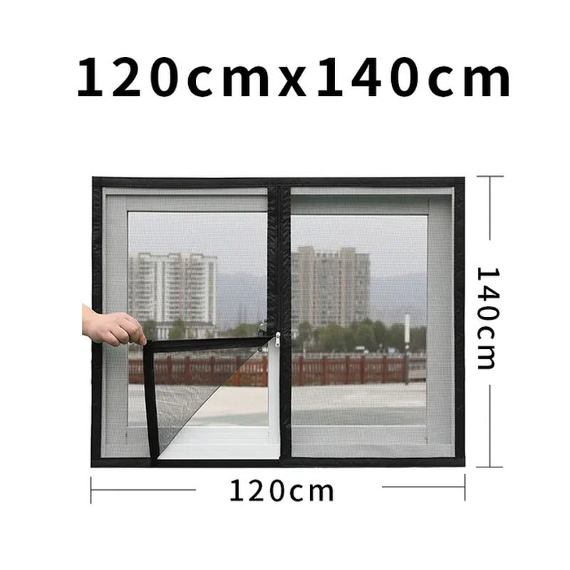 Magnetic Mesh Window Screen - DIY Installation, Quality Mesh for Anti-Bug and Mosquito Protection